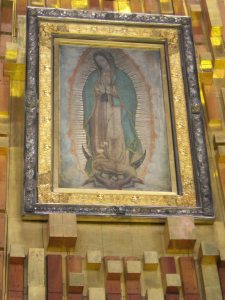 emblazoned image of the Virgin of Guadelupe on the cloak