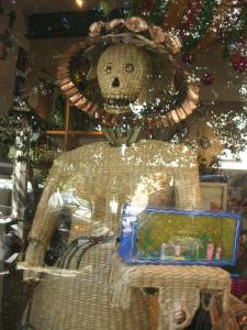 another example of a Catrina, in the window of a gift shop