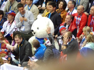 Olympic mascot in the audience